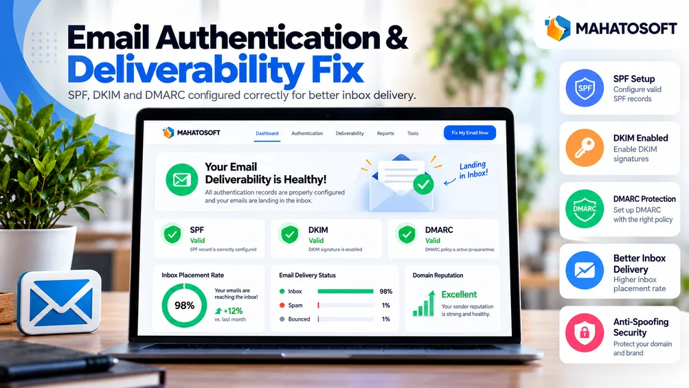 Email authentication & deliverability fix