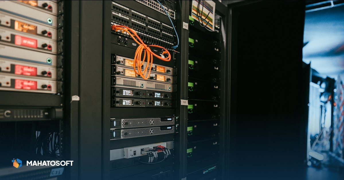 WordPress 500 internal server error — developer troubleshooting a broken website on a server rack background