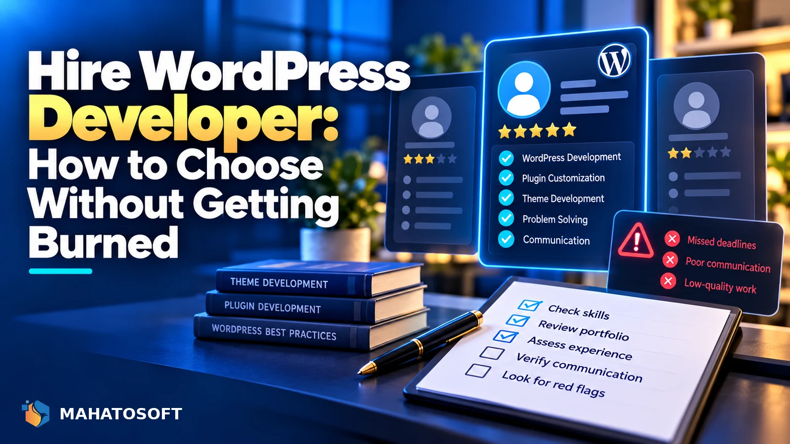 Illustrated guide: Hire WordPress Developer: How to Choose Without Getting Burned